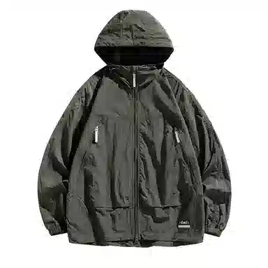 【dme】 美式潮流个性机能风登山跑步健身简约户外纯色凉感连帽轻薄通勤无性别主义外套防晒服 男女同款