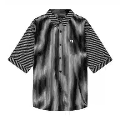 古鲨 潮流条纹百搭五分袖衬衫 男款