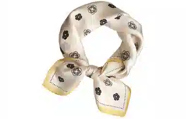 优幽兰 优雅气质高级感小香风山茶花装饰韩版百搭职业时尚洋气配西装连衣裙 丝巾 女款