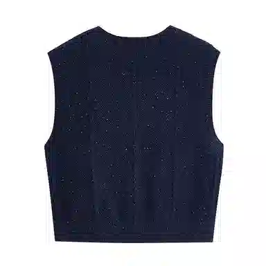 茵曼 绞花彩点复古无袖背心针织衫 女款