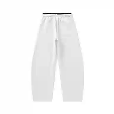 么宁 纯色直筒卫裤潮流时尚宽松简约百搭弹力松紧腰运动休闲裤 男女同款