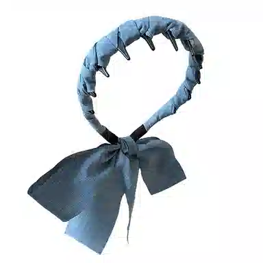 蒙妮 复古牛仔蓝飘带编发头箍 布艺 发箍 女款