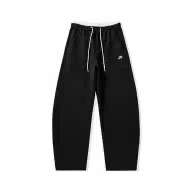 么宁 纯色直筒卫裤潮流时尚宽松简约百搭弹力松紧腰运动休闲裤 男女同款