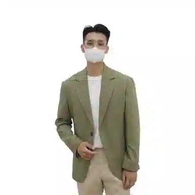 沐诚阳译 外套男士定制水滴袋双珠边米兰眼瀑布袖轻熟风宽松直筒阔腿裤复古休闲西服西装 男款