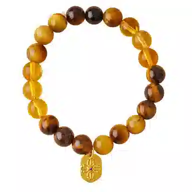 【财源滚滚丨财富满满】 玄唐 方牌花朵虎眼石新中式复古时尚百搭轻奢高级感手饰 礼盒装#好运 黄水晶 手串 男女同款情侣款