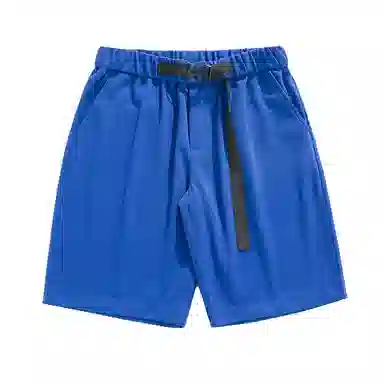 半空山 纯色基础款韩版舒适时尚自带个性腰带设计夏日多巴胺日常通勤户外百搭直筒五分休闲短裤 男女同款
