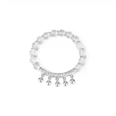 亨万福 锤纹弯管铃铛转运珠 国潮复古小众招财盘缠 #好运天然 白水晶 手串 女款