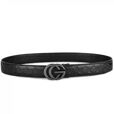 Ace Paul Classic Leather Belt Gunmetal 3.5cm