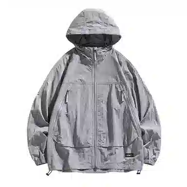 【dme】 美式潮流个性机能风登山跑步健身简约户外纯色凉感连帽轻薄通勤无性别主义外套防晒服 男女同款