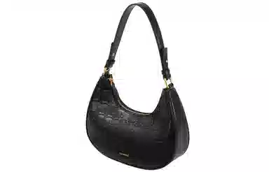 妙迪 高级感小众时尚简约百搭精致少女新月包月牙腋下包 小鹿压印牛皮 手提单肩斜挎包 常规 女款 奶昔白