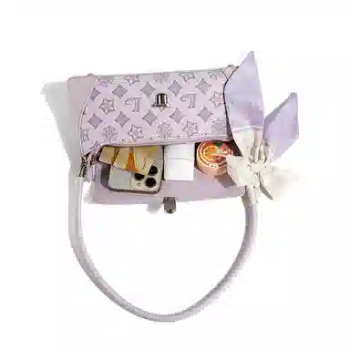 MACKJANICE Embossed Underarm Bag Ice Berry Pink