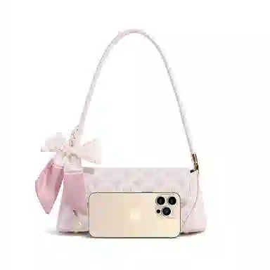 MACKJANICE Embossed Underarm Bag Ice Berry Pink