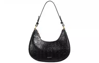 妙迪 高级感小众时尚简约百搭精致少女新月包月牙腋下包 小鹿压印牛皮 手提单肩斜挎包 常规 女款 奶昔白