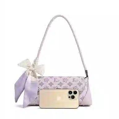 MACKJANICE Embossed Underarm Bag Ice Berry Pink