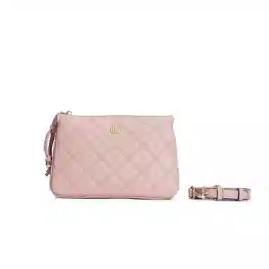 都宝路 百搭小香风菱格日常通勤气质质感精致小方包 合成革 单肩斜挎包 中号 女款 焦糖/红色/粉红