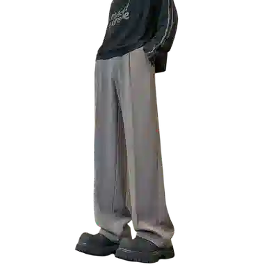拓菲 西装裤男垂感直筒微喇阔腿裤韩版潮流修身显瘦长裤男士夏季冰丝裤休闲裤 男女同款