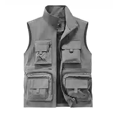 欧迪芬 机能风多口袋拉链三防功能战术翻领户外纯色坎肩徒步速干休闲马甲 女款