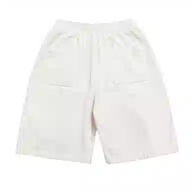 【dme】 日系复古纯色基础款宽松百搭直筒松紧腰阔腿裤休闲短裤 男女同款