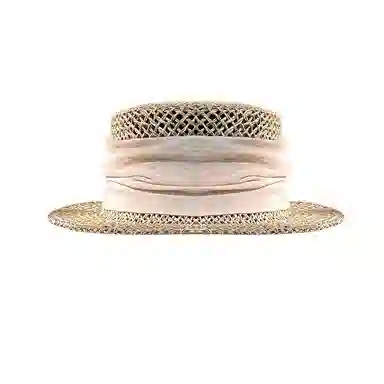 艾佳微 法式气质复古海草织镂空夏季小檐短檐平顶 沙滩帽 草编 草帽 男女同款情侣款