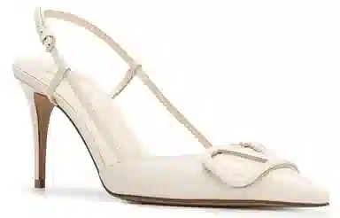 Valentino Vlogo Back Tie Heels White