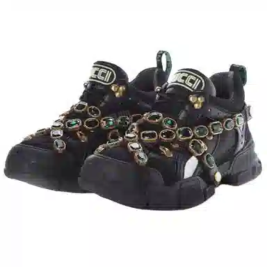 Gucci Black Leather Sneakers