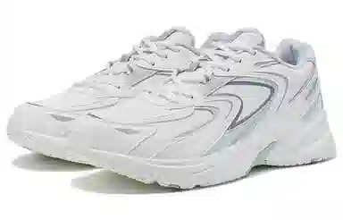 特步 休闲舒适 减震耐磨 低帮 跑步鞋 帆白