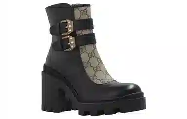 Gucci Leather Ankle Boots Black