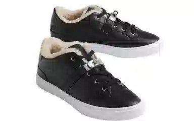 Hermes Low Top Leather Sneakers Black