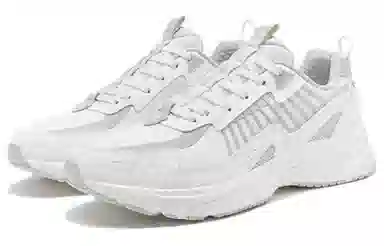 特步 柔软舒适 减震防滑耐磨 低帮 跑步鞋 白灰