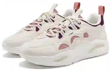 特步 耐磨透气 低帮 运动休闲鞋 女款 白紫