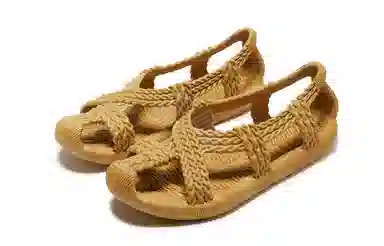Baijingfang Retro Soft Sole Sandals Yellow