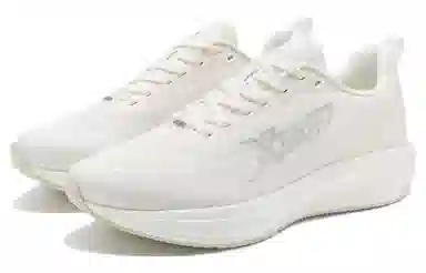 特步 柔软舒适 防滑耐磨减震 低帮 跑步鞋 帆白