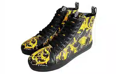 Versace Barocco High Top Sneakers Black Gold