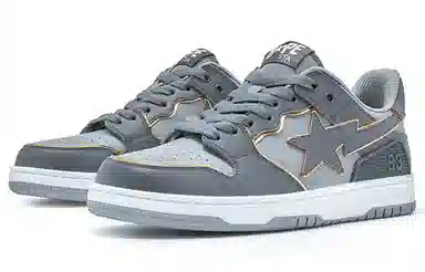 A BATHING APE SK8 Grey White