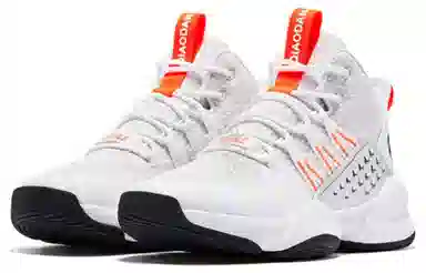 乔丹 减震防滑耐磨 高帮 篮球鞋 男款 银白橙