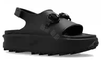Gucci Rubber Horsebit Platform Sandals Black