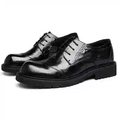 法派 羊皮 商务英伦 正装皮鞋 男款 黑色