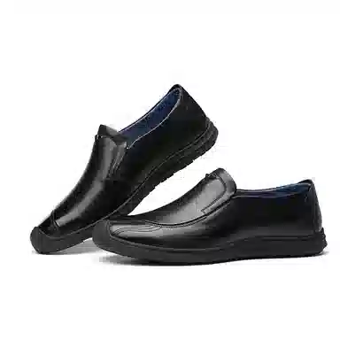 乔奈 英伦风商务一脚蹬舒适软底 休闲鞋 男款 黑色