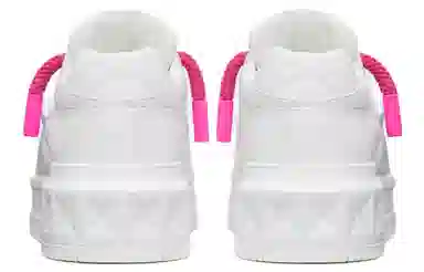 Valentino Leather Low Top Sneakers White Pink