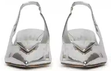 Tony Bianco PU Slingback 4.5cm Silver Shine