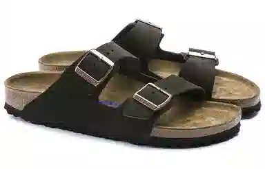 Birkenstock Mocha Suede Double Buckle Slides
