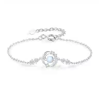 【S925银 羽你相伴】 七好美银 羽毛 精致轻奢时尚优雅小清新 简约小众高级感设计 日常约会通勤百搭 琉璃 手链 女款