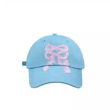 艾佳微 韩国小众蛇形蝴蝶结刺绣防晒百搭 棉 鸭舌帽 男女同款情侣款