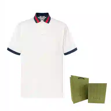 Gucci FW22 Striped Collar Polo White