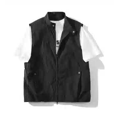 【dme】 日系纯色简约多口袋高级感潮牌户外无袖宽松休闲百搭上衣背心 男女同款