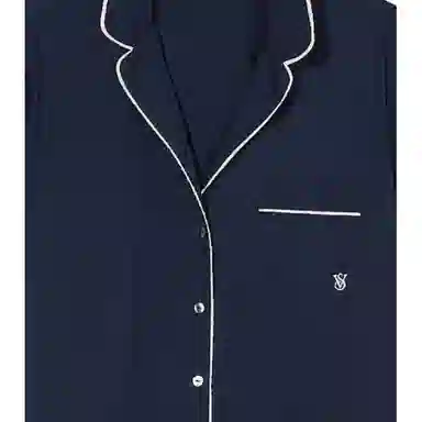 Victoria's Secret Solid color short sleeved shorts Navy Blue