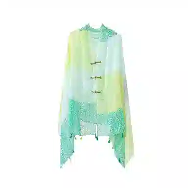 艾佳微 旅游民族风 手工复古盘扣 出片百搭沙滩巾 披肩 男女同款情侣款