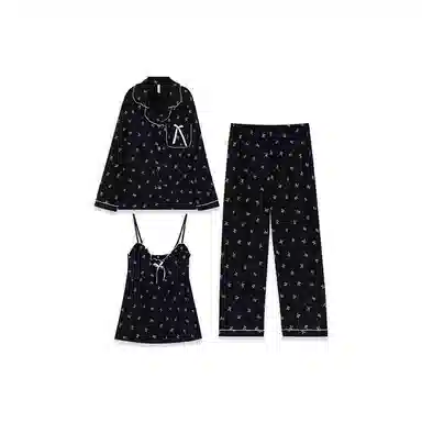 顶瓜瓜 带胸垫女云朵棉吊带三件套睡衣套装 女款