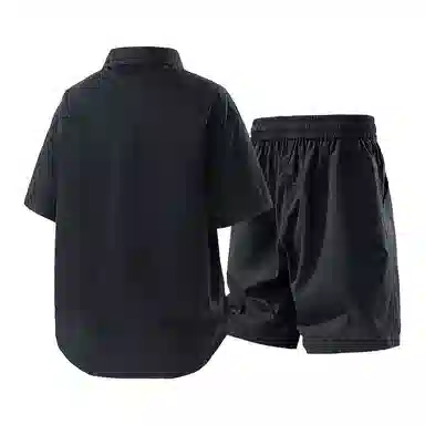 虫小绿 休闲服装两件套青少年大码扎染衬衫套装 男女同款