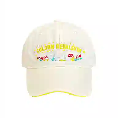 俞兆林 可爱卡通蘑菇字母刺绣多巴胺户外出行防晒遮阳休闲简约大头围显脸小 棉 鸭舌帽 男女同款情侣款